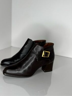 Sudini black leather ankle boots, size 6.5 Made in Italy